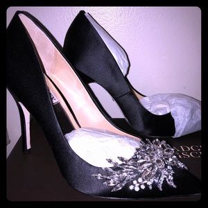 Satin Rhinestone Pumps